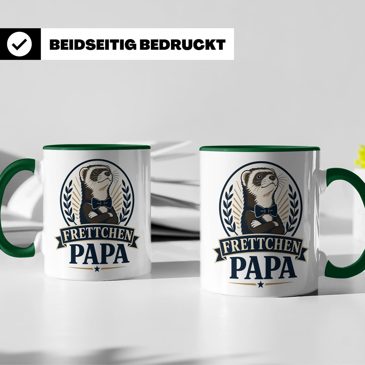 Frettchen Papa Tasse - Geschenk für Frettchen Liebhaber Fret – Grün [farbe:grün]