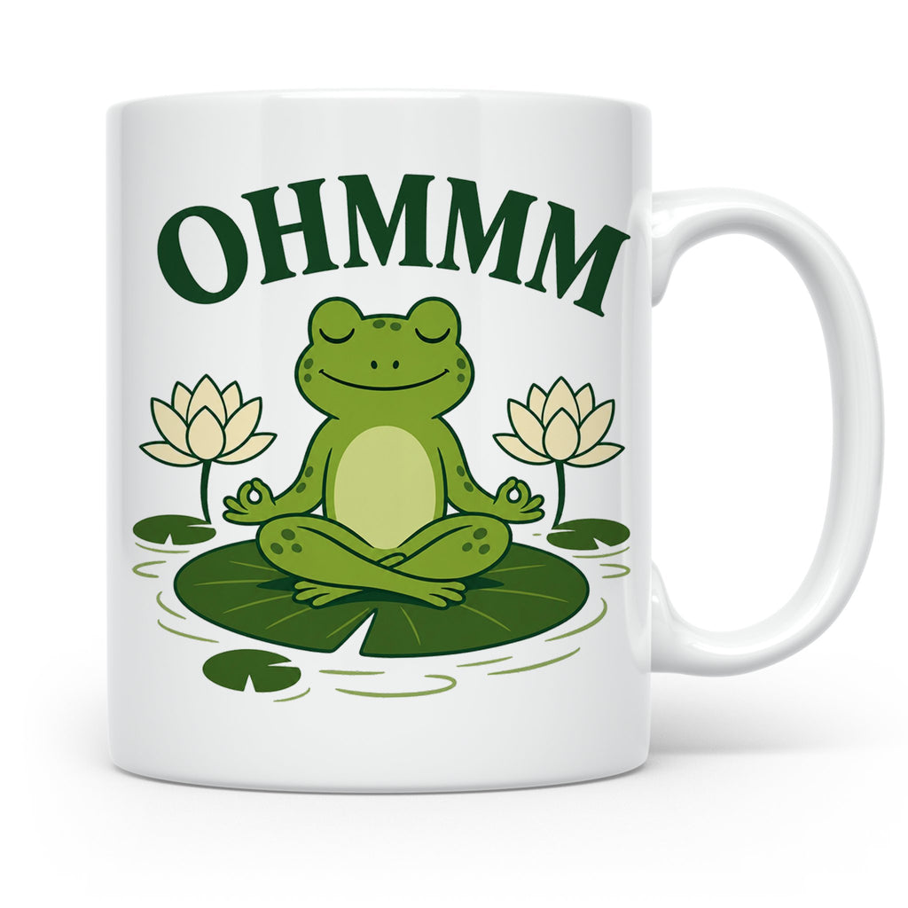 Frosch Tasse Ohmmm - Yoga Frosch Geschenk für Yoga Fans Medi – Weiß [farbe:weiß]