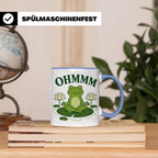 Frosch Tasse Ohmmm - Yoga Frosch Geschenk für Yoga Fans Medi – Blau [farbe:blau]