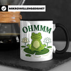 Frosch Tasse Ohmmm - Yoga Frosch Geschenk für Yoga Fans Medi – Schwarz [farbe:schwarz]