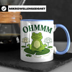 Frosch Tasse Ohmmm - Yoga Frosch Geschenk für Yoga Fans Medi – Blau [farbe:blau]