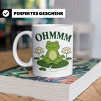 Frosch Tasse Ohmmm - Yoga Frosch Geschenk für Yoga Fans Medi – Weiß [farbe:weiß]