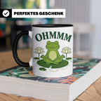 Frosch Tasse Ohmmm - Yoga Frosch Geschenk für Yoga Fans Medi – Schwarz [farbe:schwarz]
