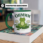 Frosch Tasse Ohmmm - Yoga Frosch Geschenk für Yoga Fans Medi – Grün [farbe:grün]