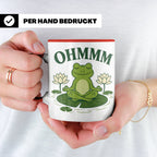 Frosch Tasse Ohmmm - Yoga Frosch Geschenk für Yoga Fans Medi – Rot [farbe:rot]