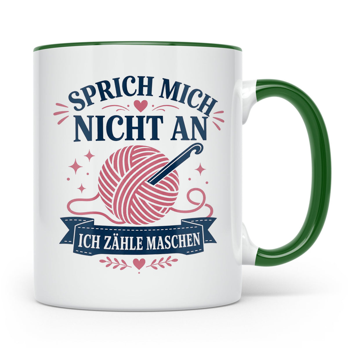 Häkeln Tasse Sprich mich nicht an ich zähle Maschen - Lustig – Grün [farbe:grün]