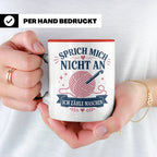 Häkeln Tasse Sprich mich nicht an ich zähle Maschen - Lustig – Rot [farbe:rot]