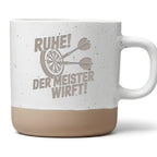 Ruhe der Meister wirft Tasse, Lustiges Darts Geschenk für Spieler, Kaffeetasse Dartscheibe, Becher Spruch Dartverein Geschenkidee