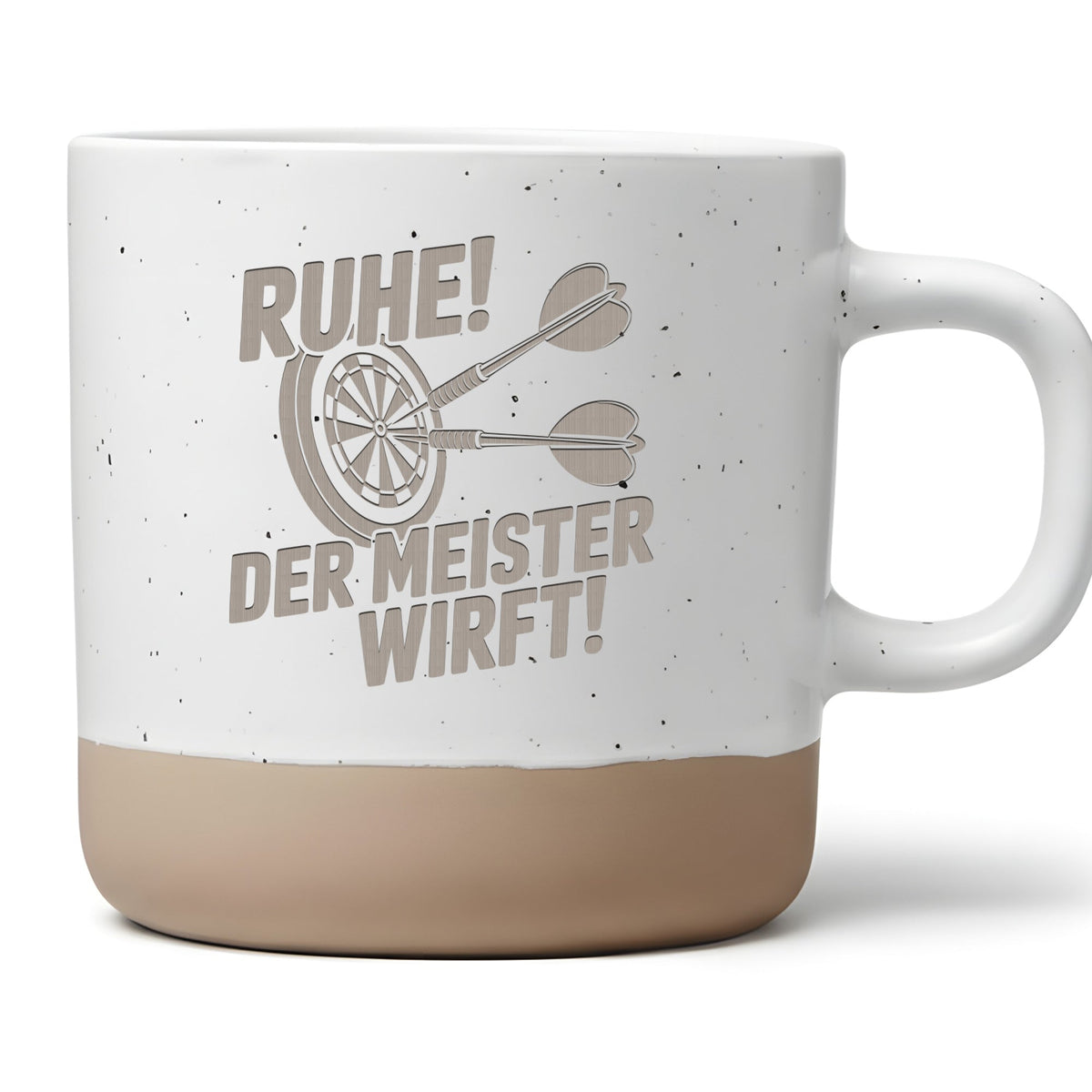 Ruhe der Meister wirft Tasse, Lustiges Darts Geschenk für Spieler, Kaffeetasse Dartscheibe, Becher Spruch Dartverein Geschenkidee