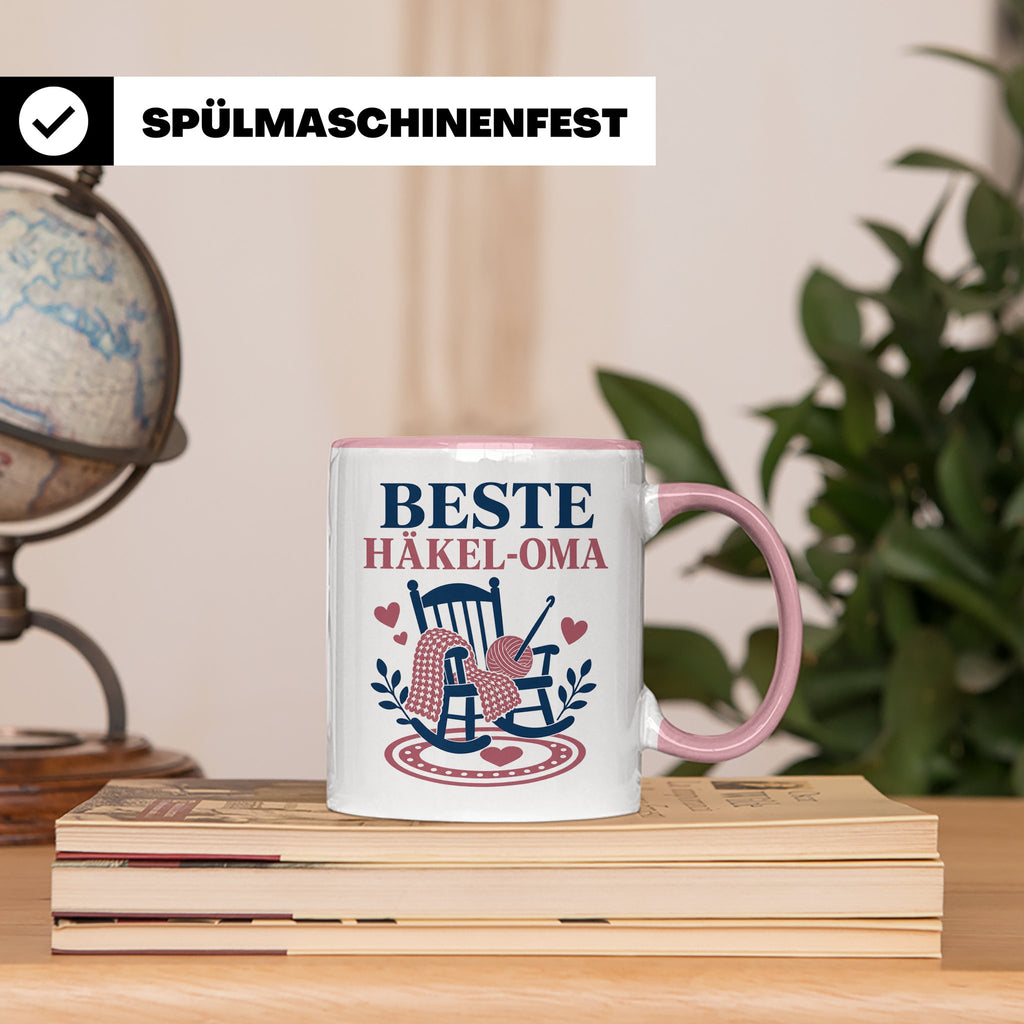 Beste Häkel Oma Tasse - Geschenk für Oma Häkeln Stricken Han – Rosa [farbe:rosa]