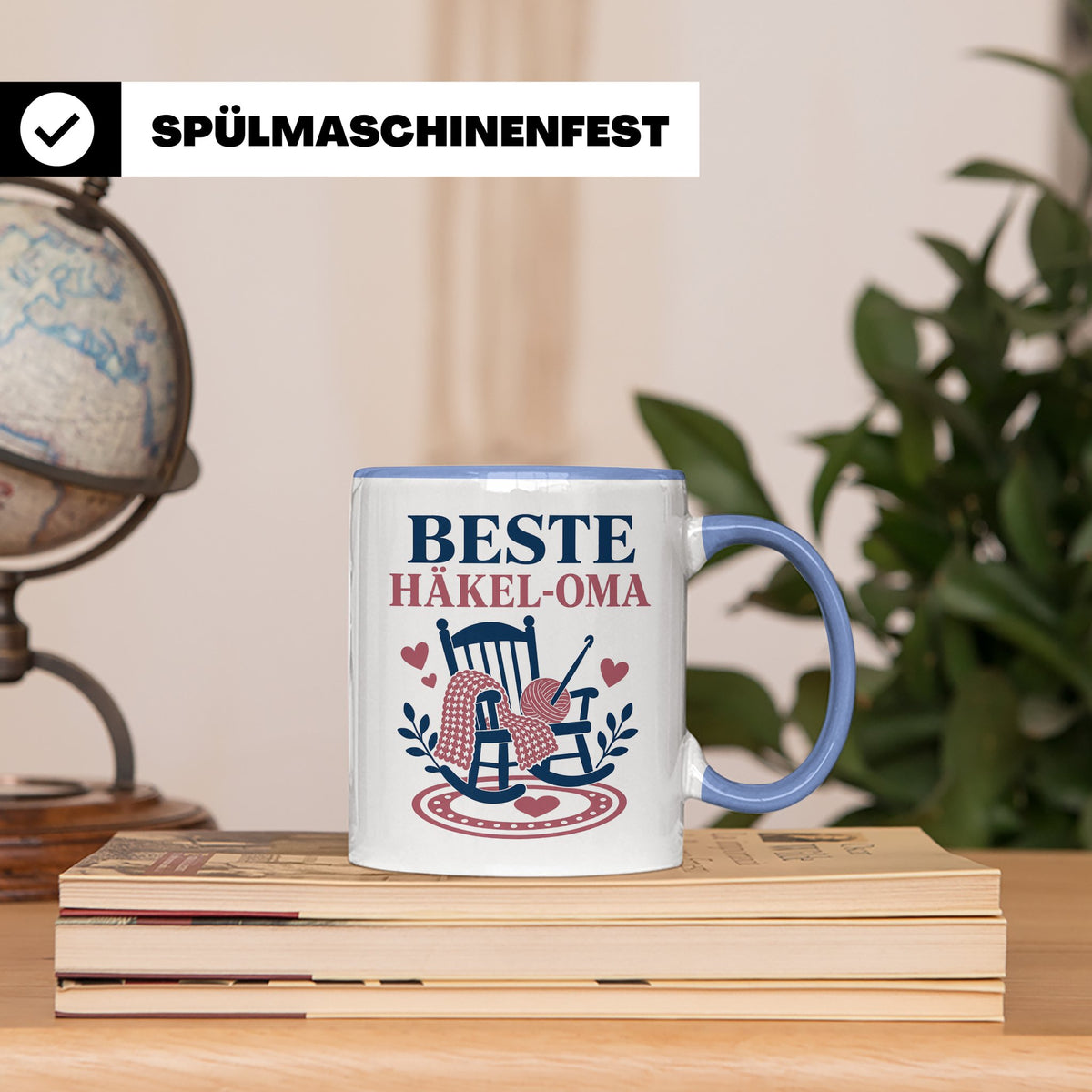 Beste Häkel Oma Tasse - Geschenk für Oma Häkeln Stricken Han – Blau [farbe:blau]