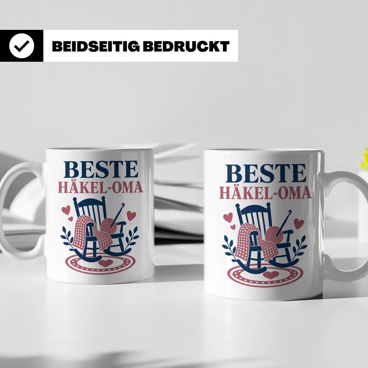 Beste Häkel Oma Tasse - Geschenk für Oma Häkeln Stricken Han – Weiß [farbe:weiß]
