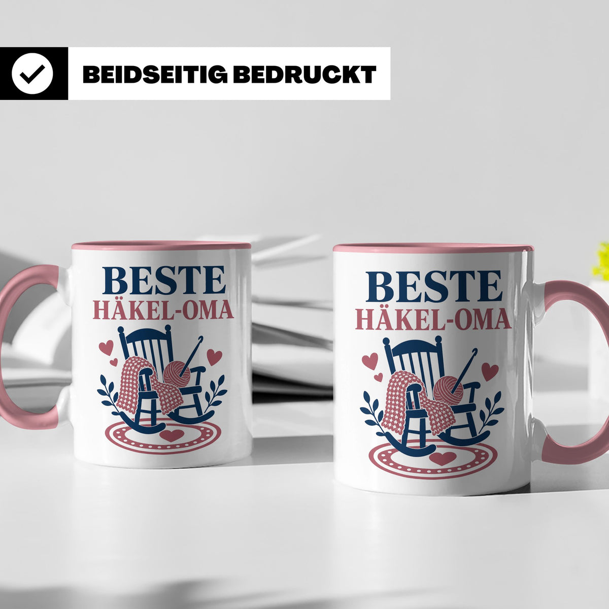 Beste Häkel Oma Tasse - Geschenk für Oma Häkeln Stricken Han – Rosa [farbe:rosa]