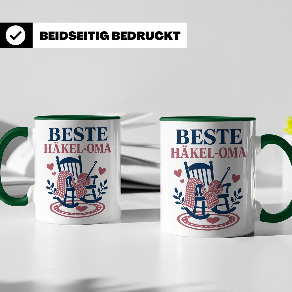 Beste Häkel Oma Tasse - Geschenk für Oma Häkeln Stricken Han – Grün [farbe:grün]
