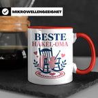 Beste Häkel Oma Tasse - Geschenk für Oma Häkeln Stricken Han – Rot [farbe:rot]