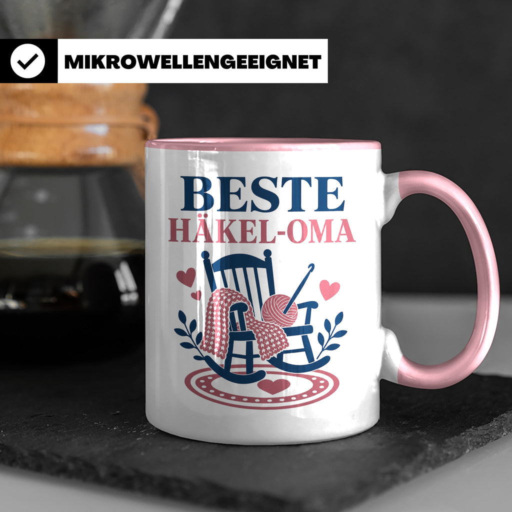 Beste Häkel Oma Tasse - Geschenk für Oma Häkeln Stricken Han – Rosa [farbe:rosa]