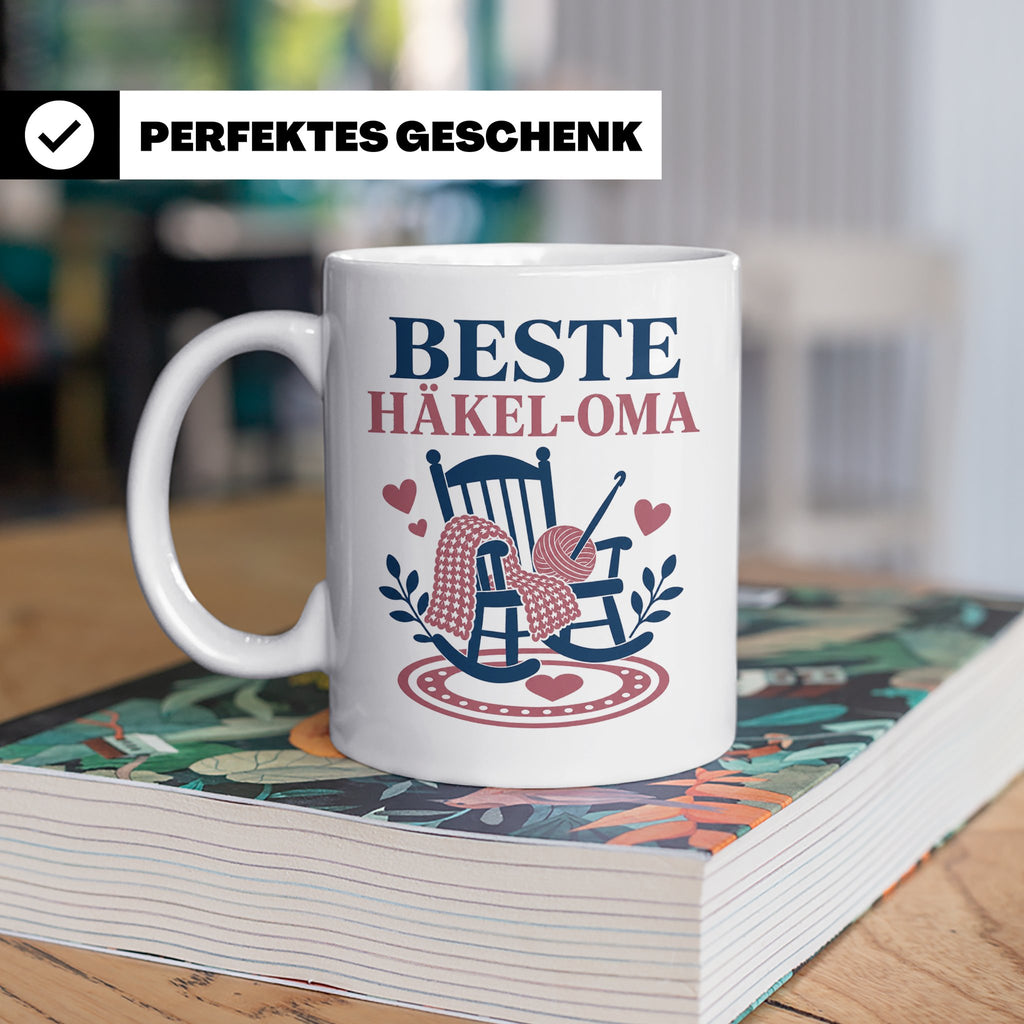Beste Häkel Oma Tasse - Geschenk für Oma Häkeln Stricken Han – Weiß [farbe:weiß]