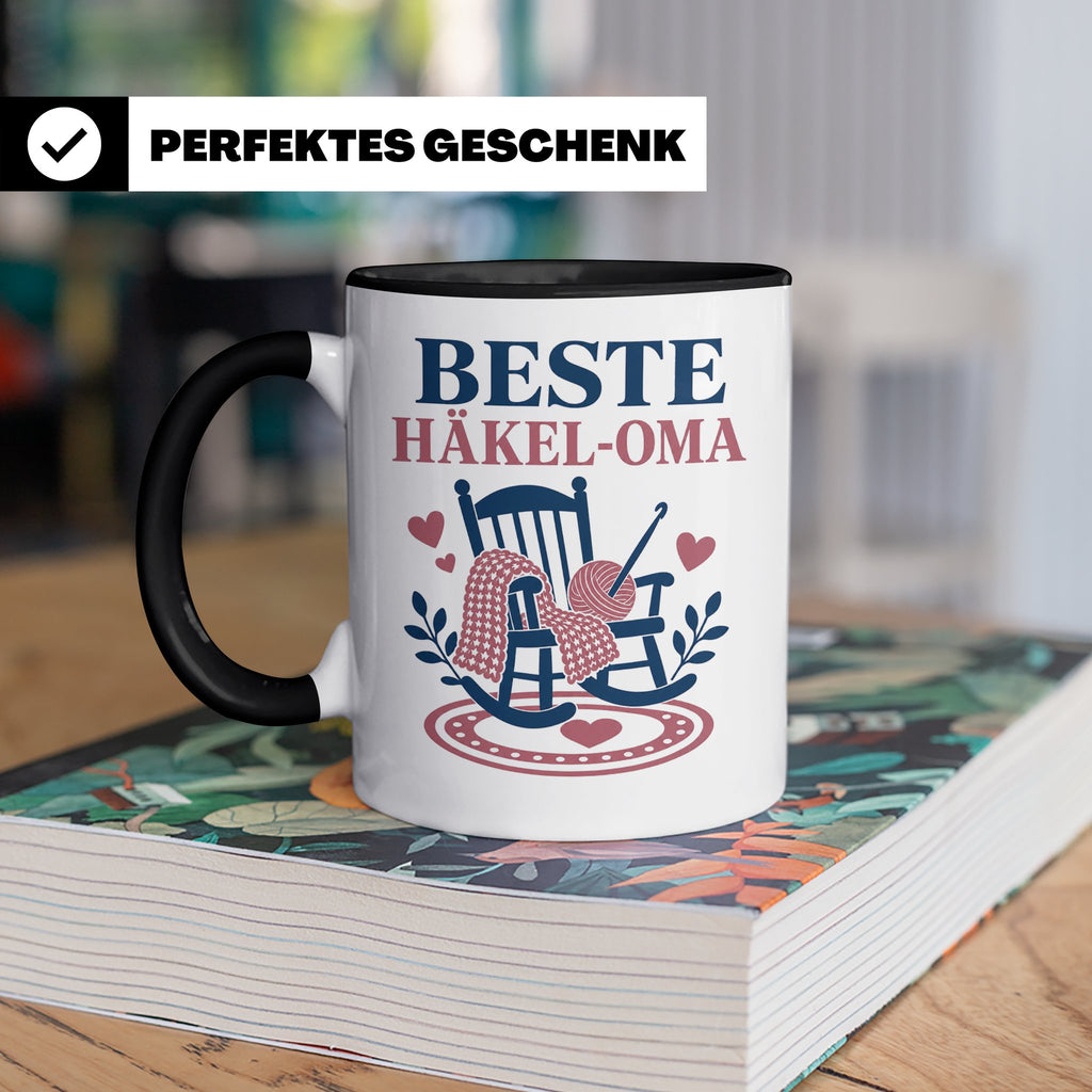 Beste Häkel Oma Tasse - Geschenk für Oma Häkeln Stricken Han – Schwarz [farbe:schwarz]