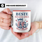 Beste Häkel Oma Tasse - Geschenk für Oma Häkeln Stricken Han – Rot [farbe:rot]