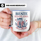 Beste Häkel Oma Tasse - Geschenk für Oma Häkeln Stricken Han – Blau [farbe:blau]