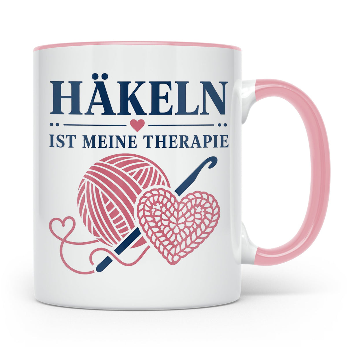 Häkeln Tasse Häkeln ist meine Therapie - Geschenk für Häkel  – Rosa [farbe:rosa]