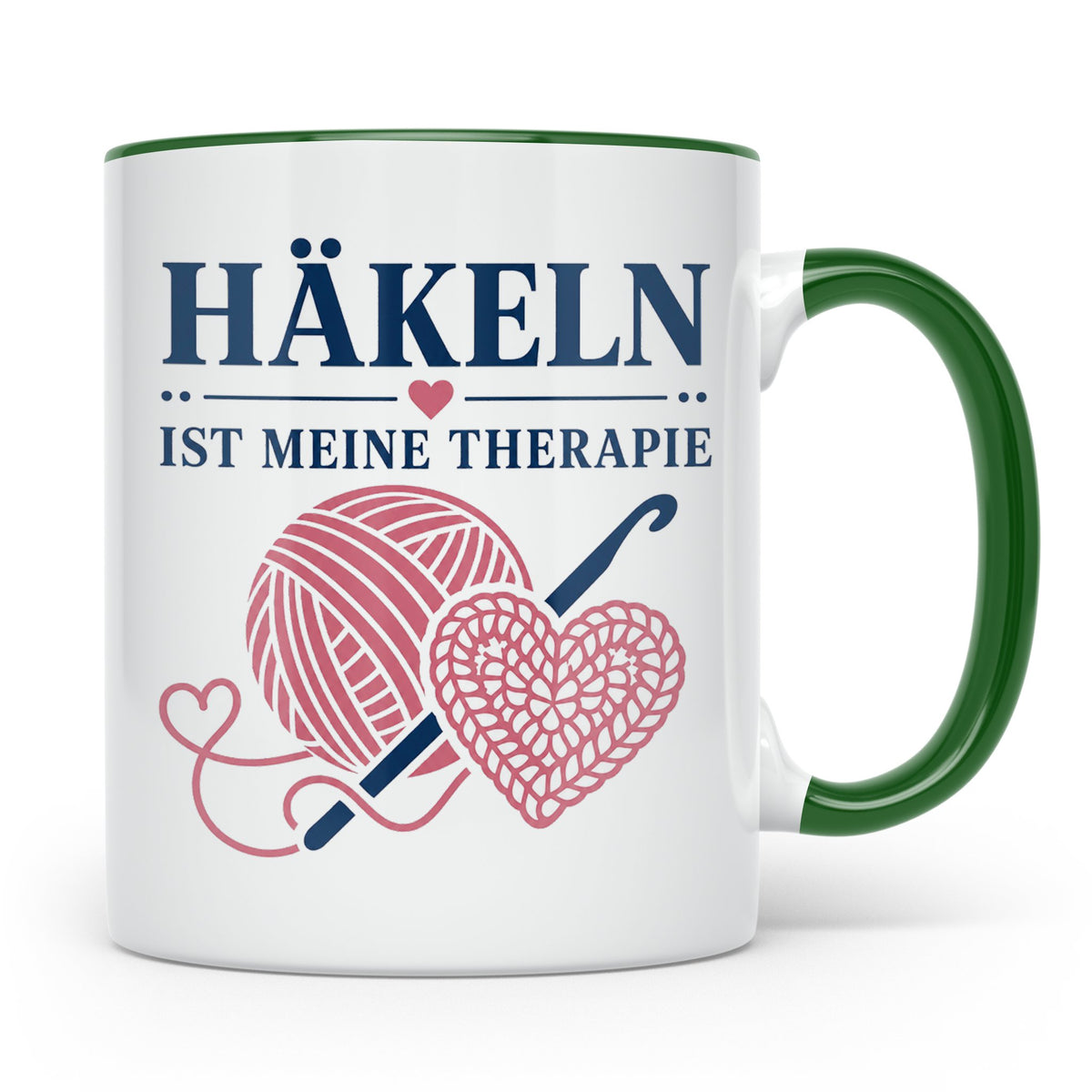 Häkeln Tasse Häkeln ist meine Therapie - Geschenk für Häkel  – Grün [farbe:grün]