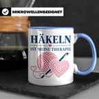 Häkeln Tasse Häkeln ist meine Therapie - Geschenk für Häkel  – Blau [farbe:blau]