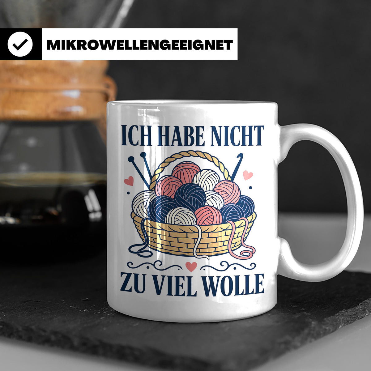 Häkeln Tasse Ich habe nicht zu viel Wolle - Lustiges Geschen – Weiß [farbe:weiß]