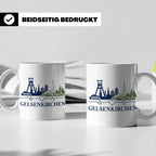Gelsenkirchen Tasse Skyline Herzschlag - Geschenk für Gelsen – Weiß [farbe:weiß]