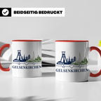 Gelsenkirchen Tasse Skyline Herzschlag - Geschenk für Gelsen – Rot [farbe:rot]