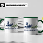 Gelsenkirchen Tasse Skyline Herzschlag - Geschenk für Gelsen – Grün [farbe:grün]