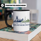 Gelsenkirchen Tasse Skyline Herzschlag - Geschenk für Gelsen – Schwarz [farbe:schwarz]