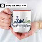 Gelsenkirchen Tasse Skyline Herzschlag - Geschenk für Gelsen – Rot [farbe:rot]