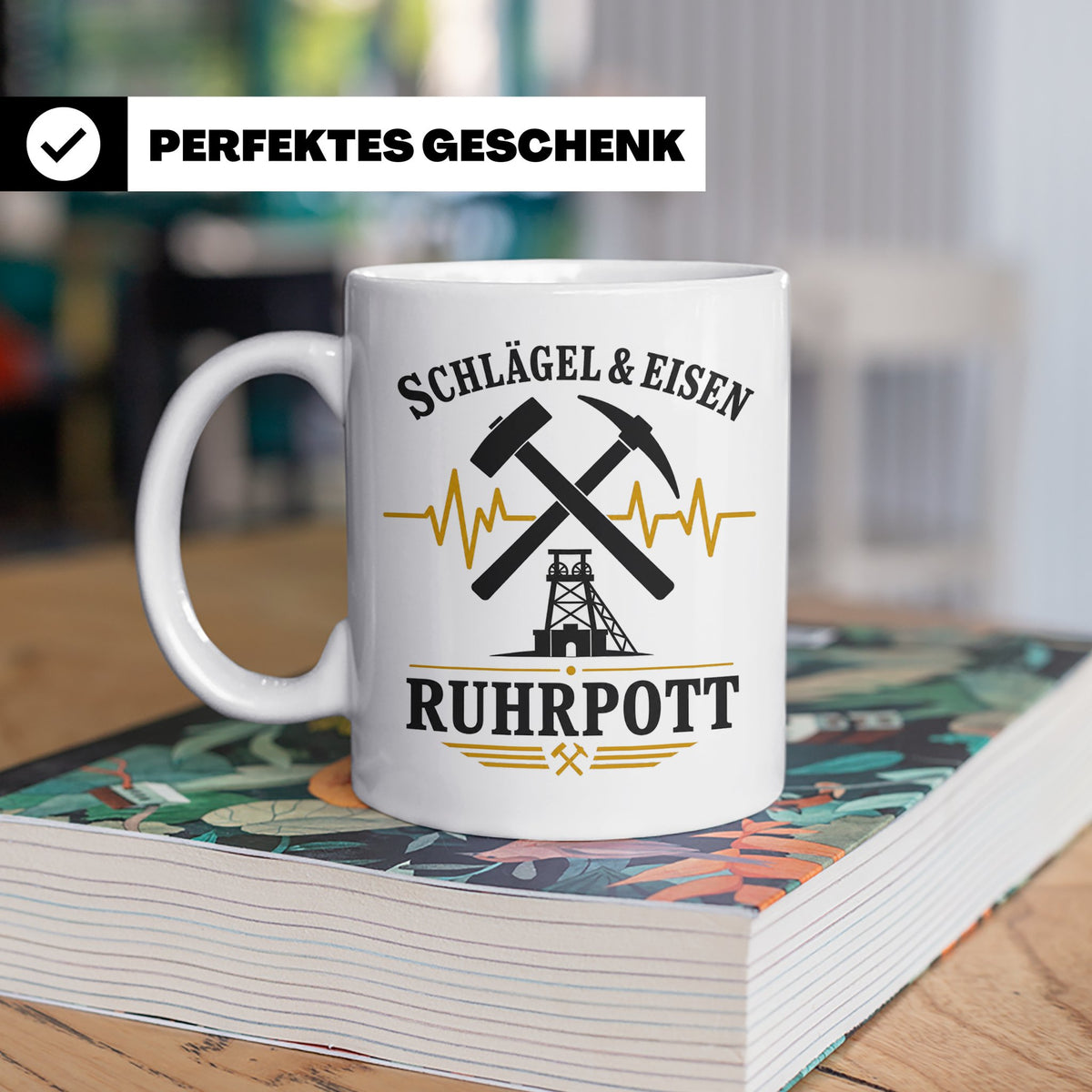Ruhrpott Tasse Schlägel und Eisen - Bergbau Geschenk für Ruh – Weiß [farbe:weiß]