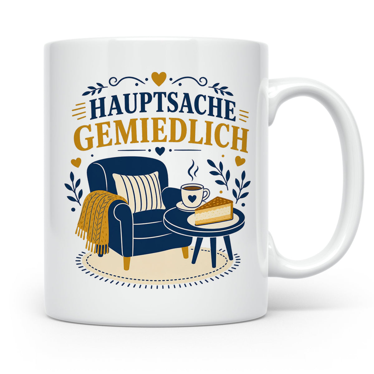 Sachsen Tasse Hauptsache gemiedlich - Sächsisch Dialekt Gesc – Weiß [farbe:weiß]
