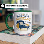 Sachsen Tasse Hauptsache gemiedlich - Sächsisch Dialekt Gesc – Grün [farbe:grün]