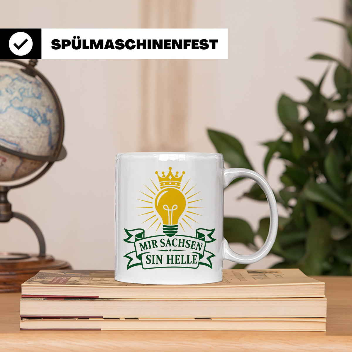 Sachsen Tasse Mir Sachsen sin helle - Sächsisch Dialekt Gesc – Weiß [farbe:weiß]