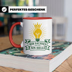 Sachsen Tasse Mir Sachsen sin helle - Sächsisch Dialekt Gesc – Rot [farbe:rot]