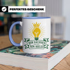 Sachsen Tasse Mir Sachsen sin helle - Sächsisch Dialekt Gesc – Blau [farbe:blau]