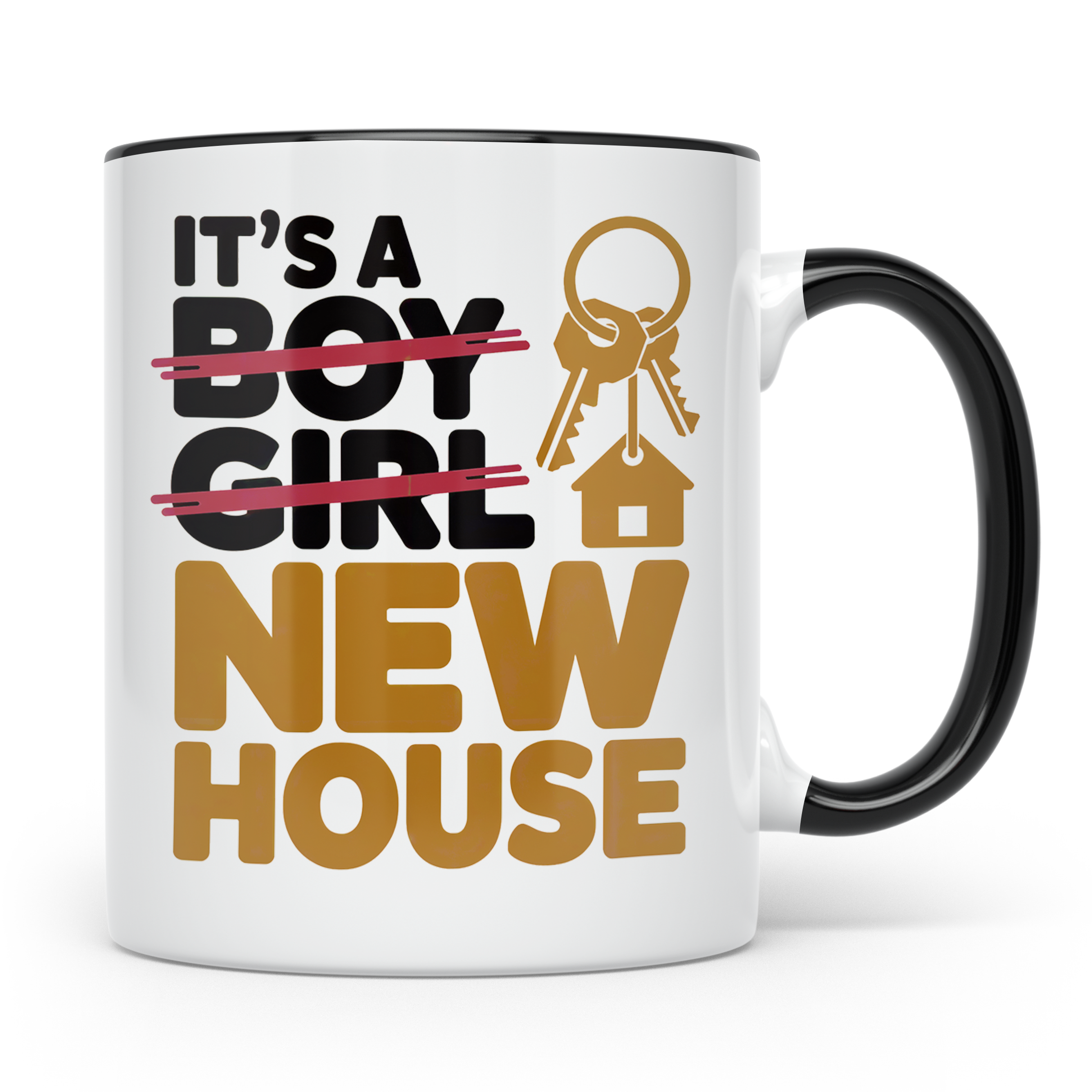 New Home Sublimation Tasse - Haus Einweihungsparty Geschenk  – Schwarz [farbe:schwarz]