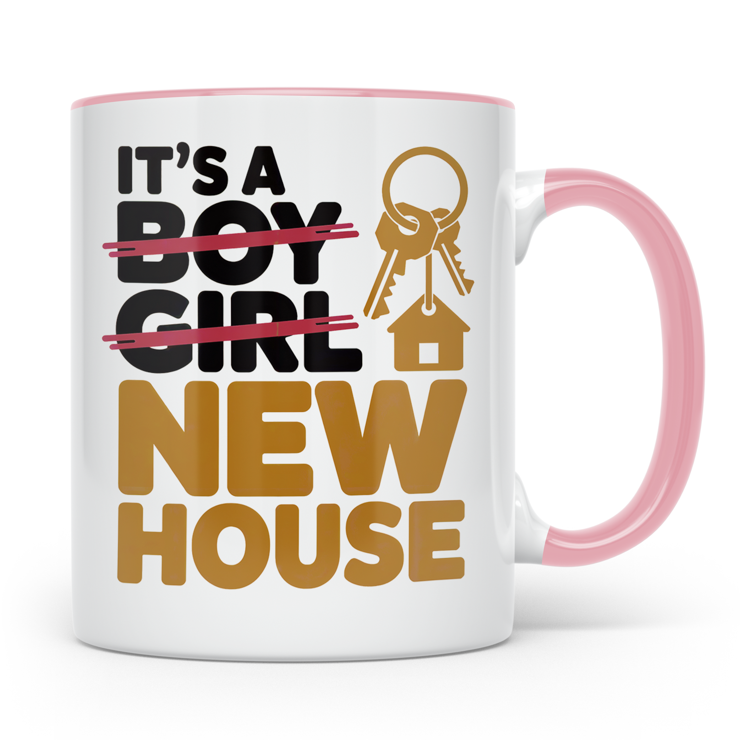 New Home Sublimation Tasse - Haus Einweihungsparty Geschenk  – Rosa [farbe:rosa]