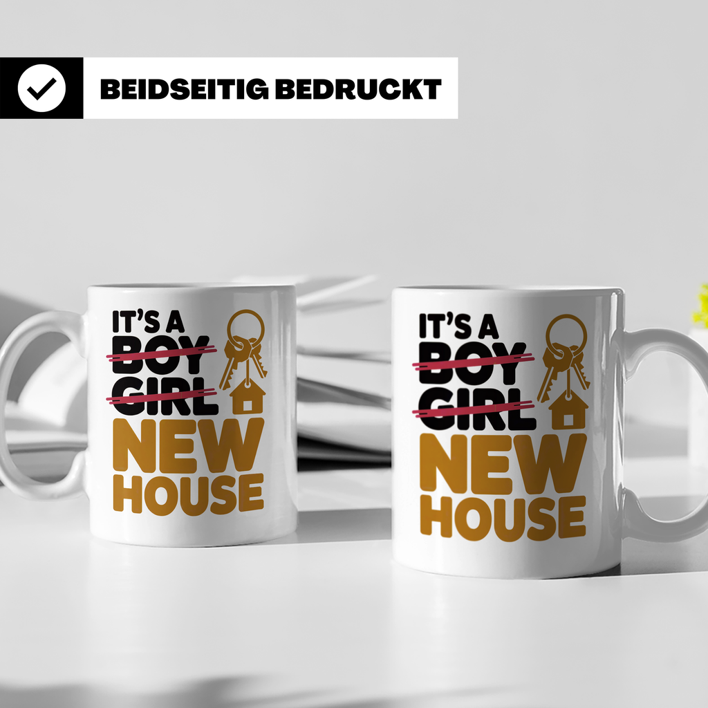 New Home Sublimation Tasse - Haus Einweihungsparty Geschenk  – Weiß [farbe:weiß]