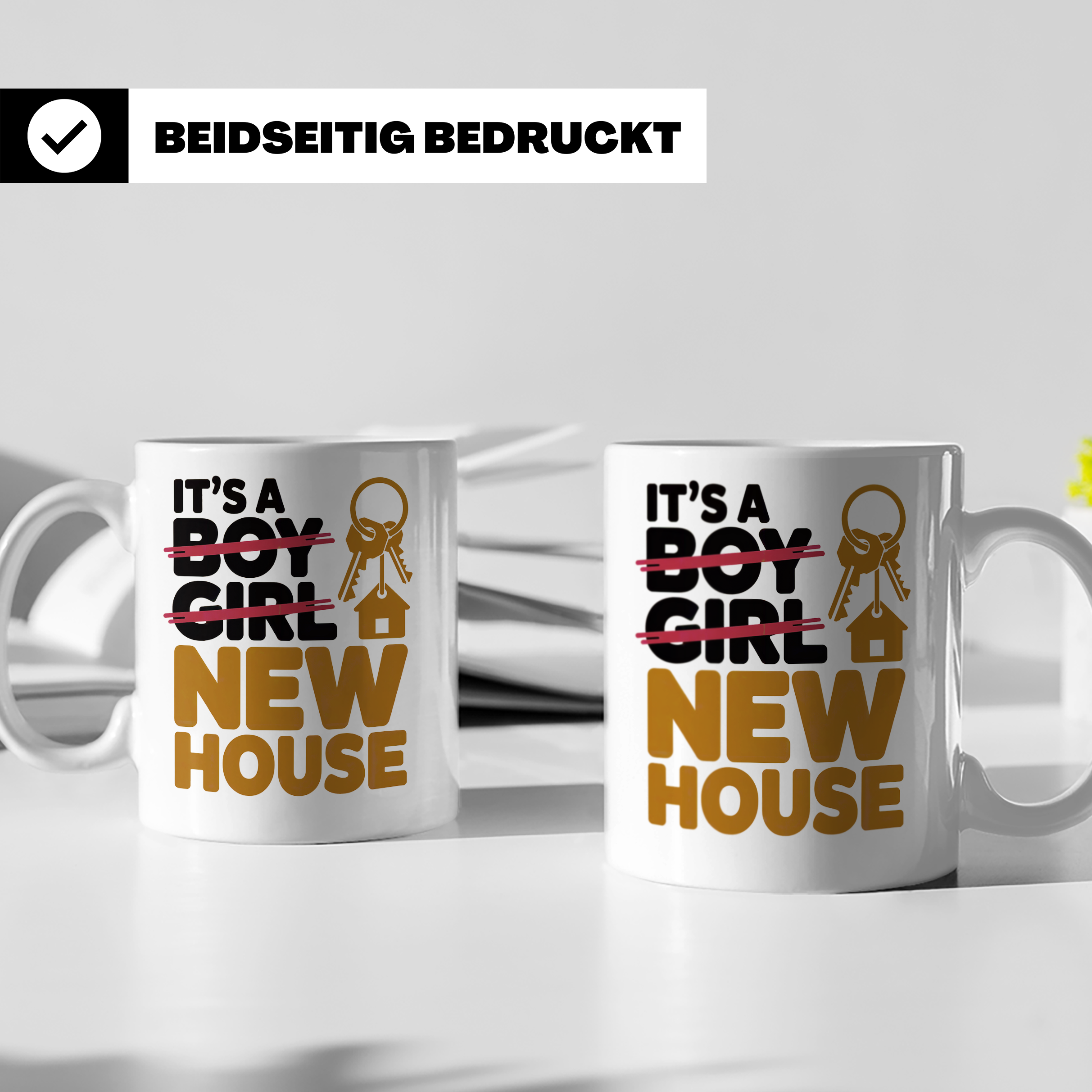 New Home Sublimation Tasse - Haus Einweihungsparty Geschenk  – Weiß [farbe:weiß]