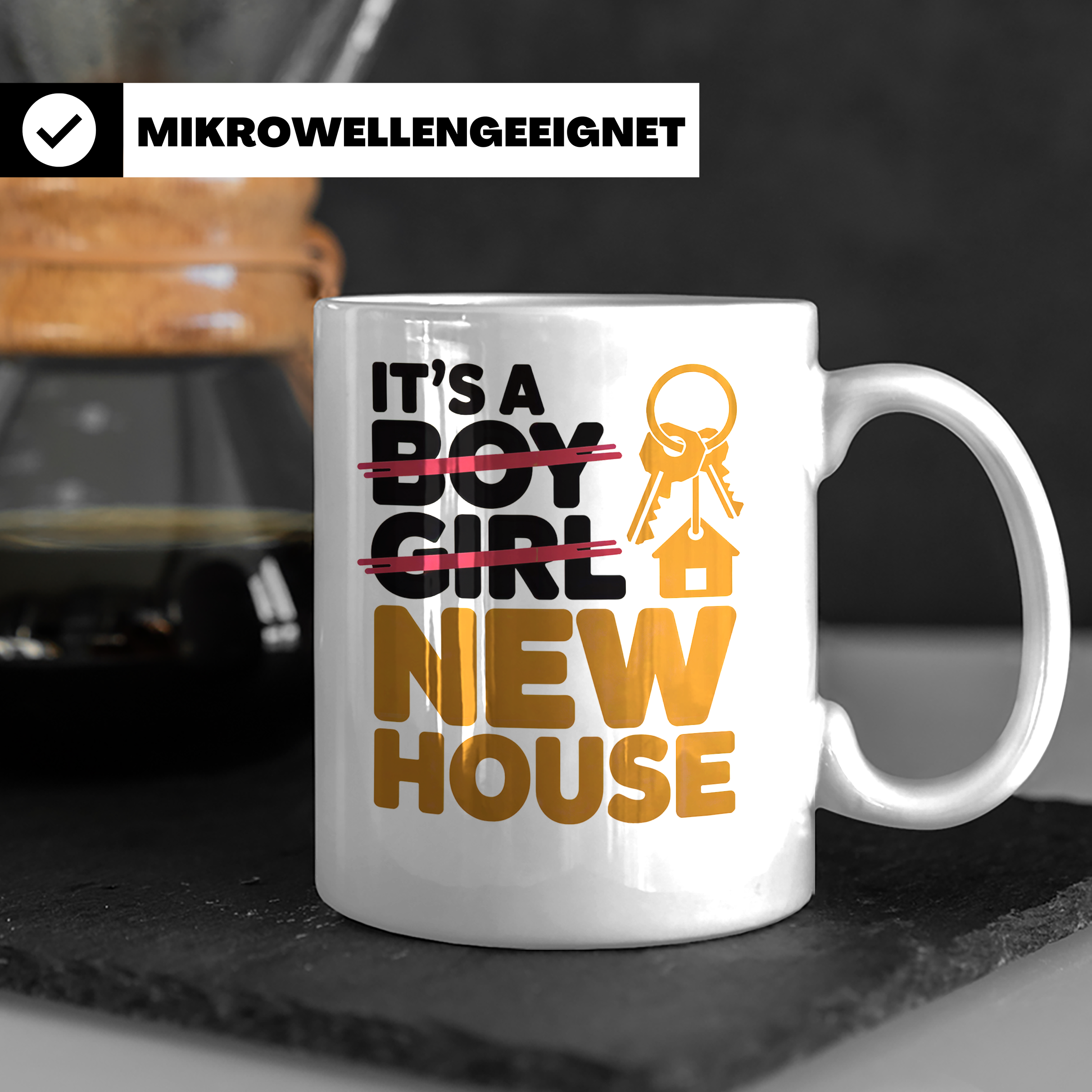 New Home Sublimation Tasse - Haus Einweihungsparty Geschenk  – Weiß [farbe:weiß]