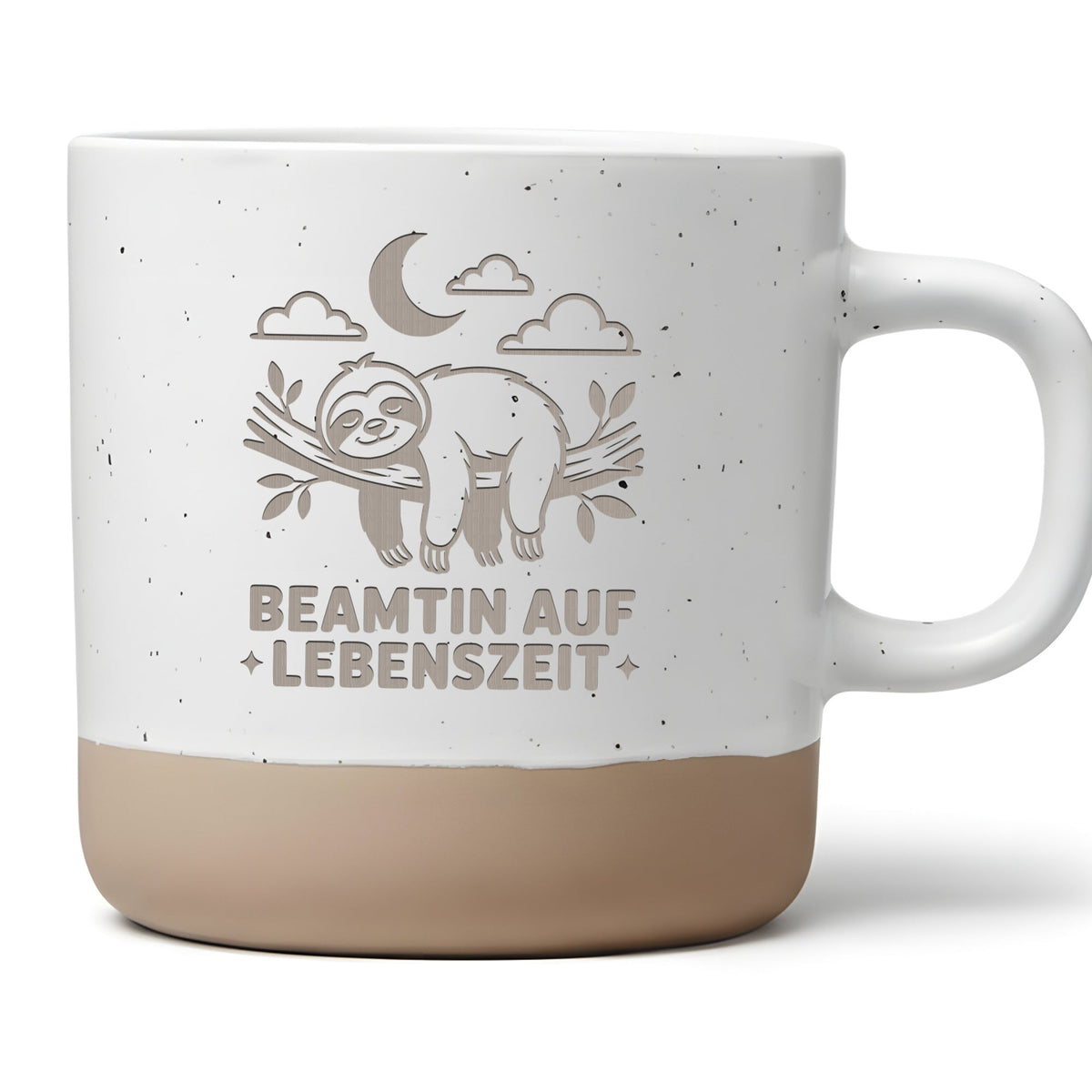 Beamtin auf Lebenszeit Tasse, Lustiges Geschenk zur Verbeamtung, Kaffeetasse Faultier, Becher Büro Humor öffentlicher Dienst Kollegin