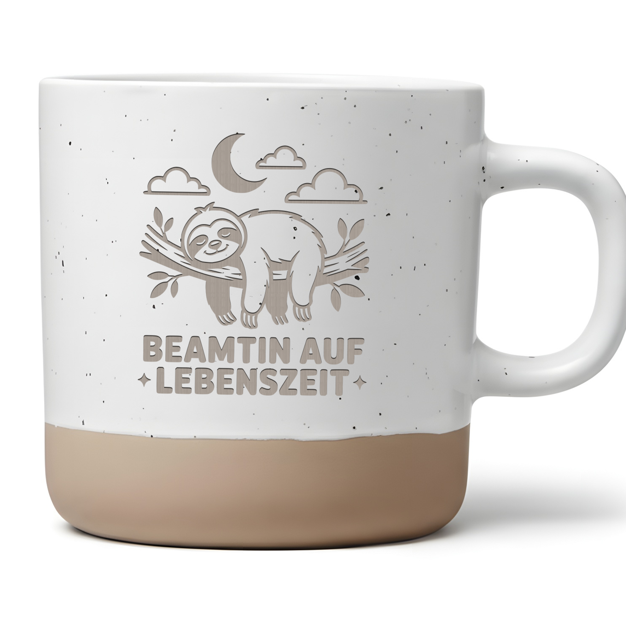 Beamtin auf Lebenszeit Tasse, Lustiges Geschenk zur Verbeamtung, Kaffeetasse Faultier, Becher Büro Humor öffentlicher Dienst Kollegin