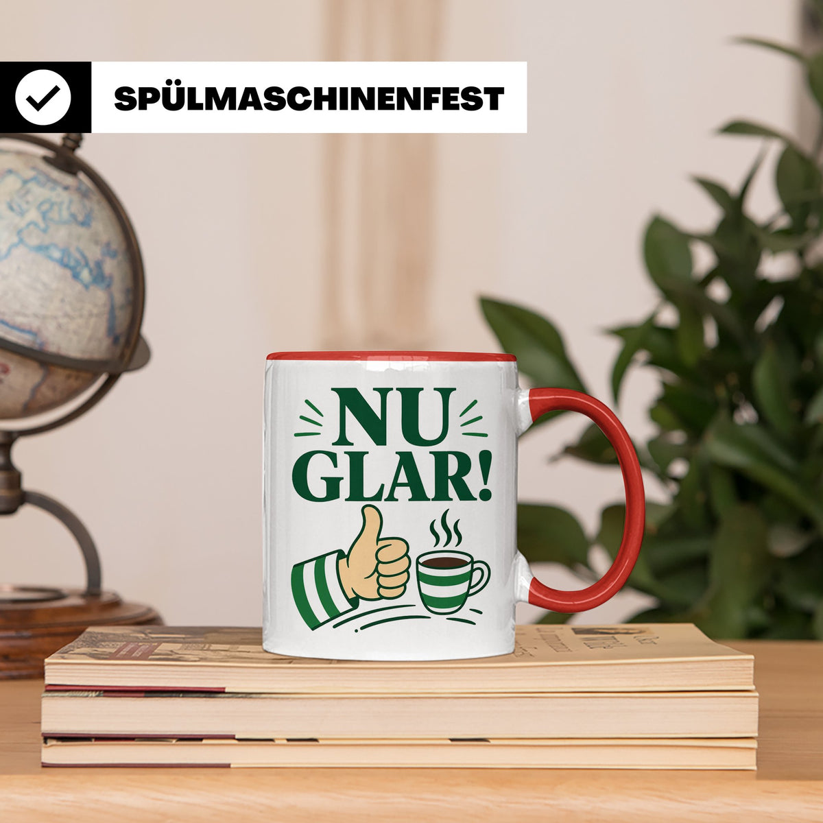 Sachsen Tasse Nu glar - Sächsisch Dialekt Geschenk für Sachs – Rot [farbe:rot]