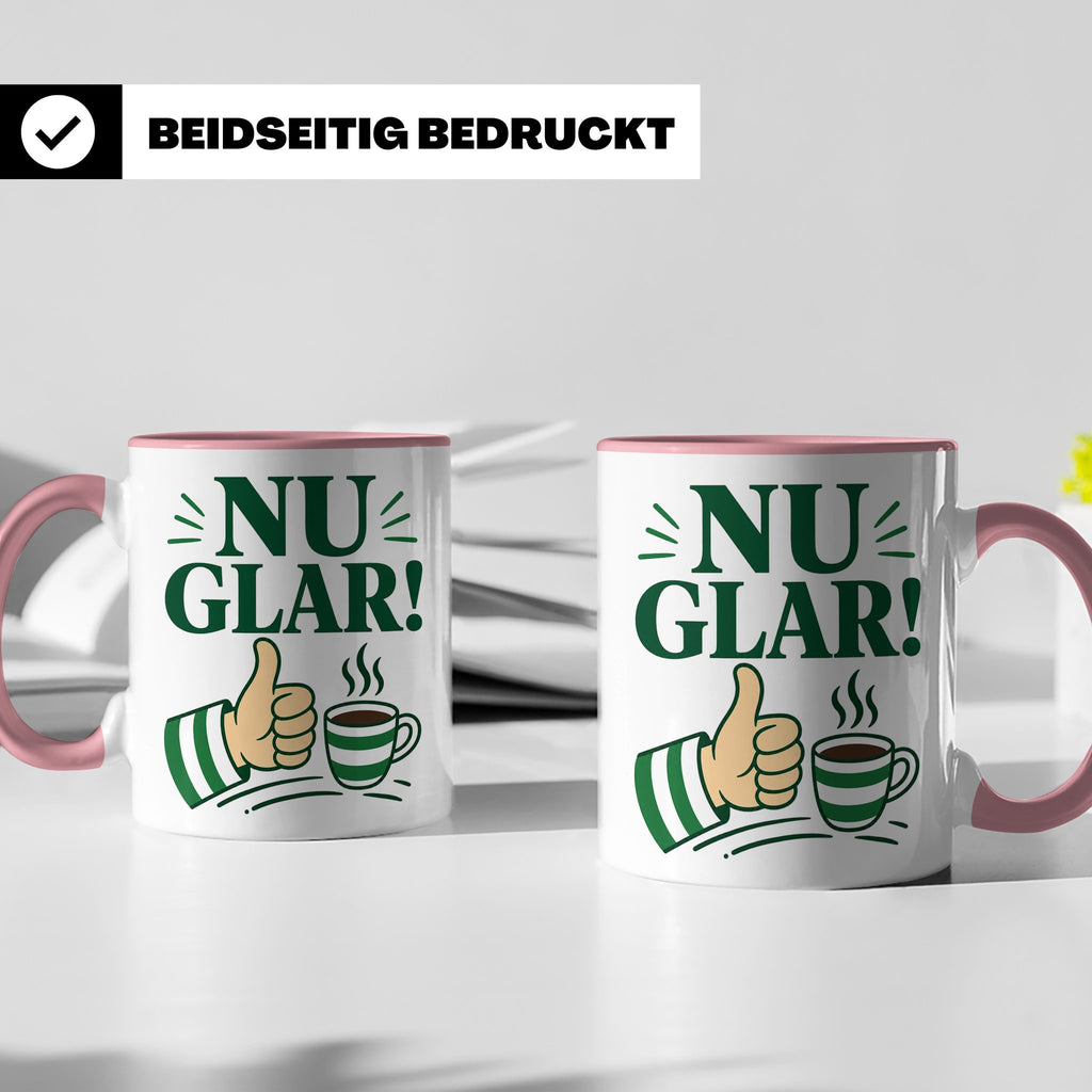 Sachsen Tasse Nu glar - Sächsisch Dialekt Geschenk für Sachs – Rosa [farbe:rosa]