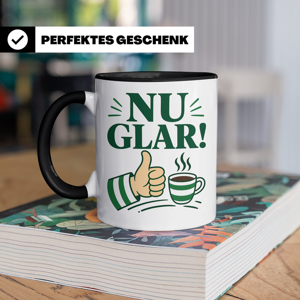 Sachsen Tasse Nu glar - Sächsisch Dialekt Geschenk für Sachs – Schwarz [farbe:schwarz]