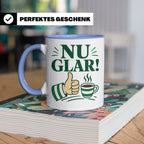 Sachsen Tasse Nu glar - Sächsisch Dialekt Geschenk für Sachs – Blau [farbe:blau]